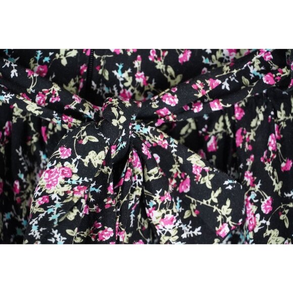 Vtg 90s Y2k Mini Skirt Floral Print by Spring Street Flouncy Belted Skater Ditzy - Picture 6 of 10